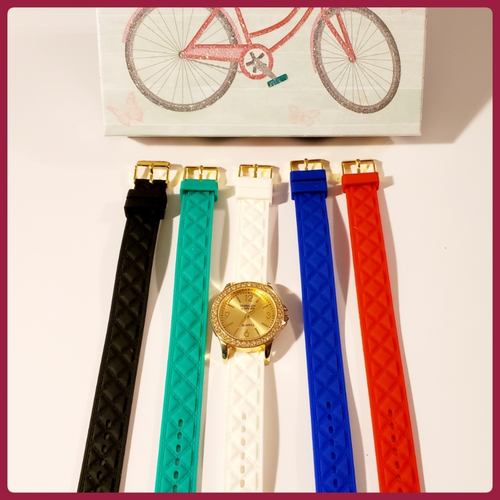 Embassy Quartz Watch with 5 Colorful Bands